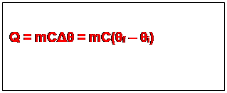 Zone de Texte: Q = mCΔθ = mC(θf – θi)